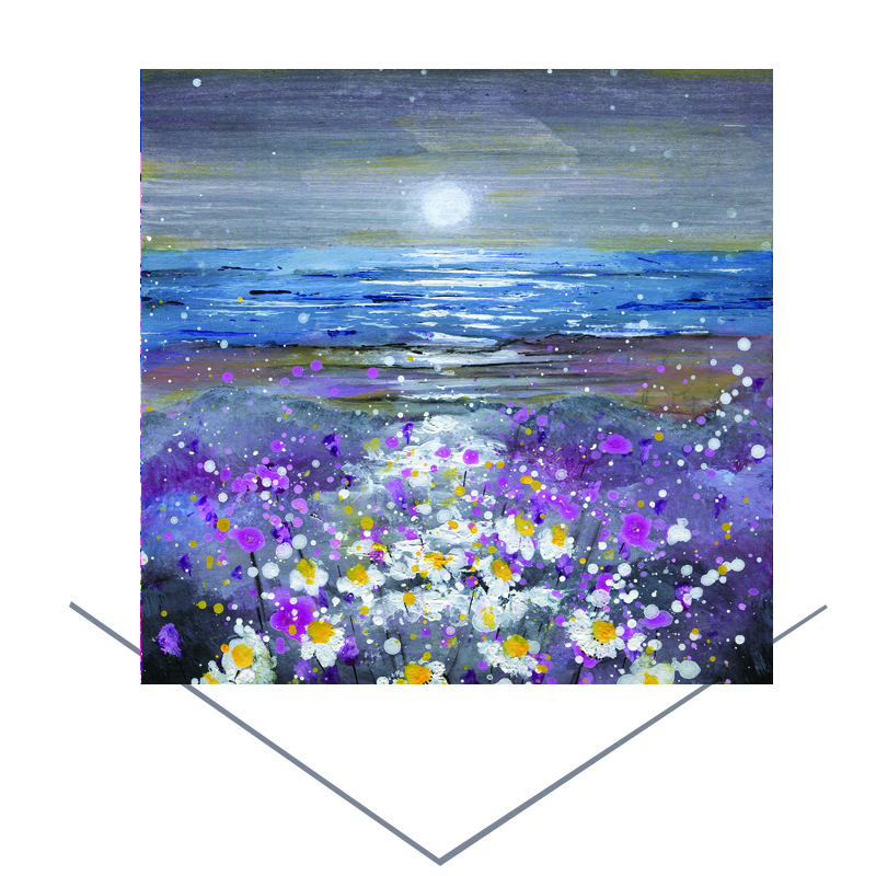 Moonlight on the Daisies  Greetings Card